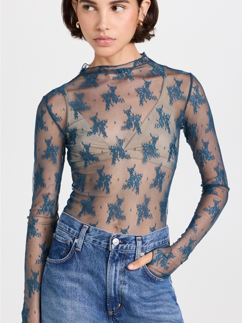 Free People Teal Lady Lux Layering Top